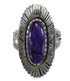 Sterling Silver Magenta Turquoise Jewelry Ring Size 6-1/4 VX57004
